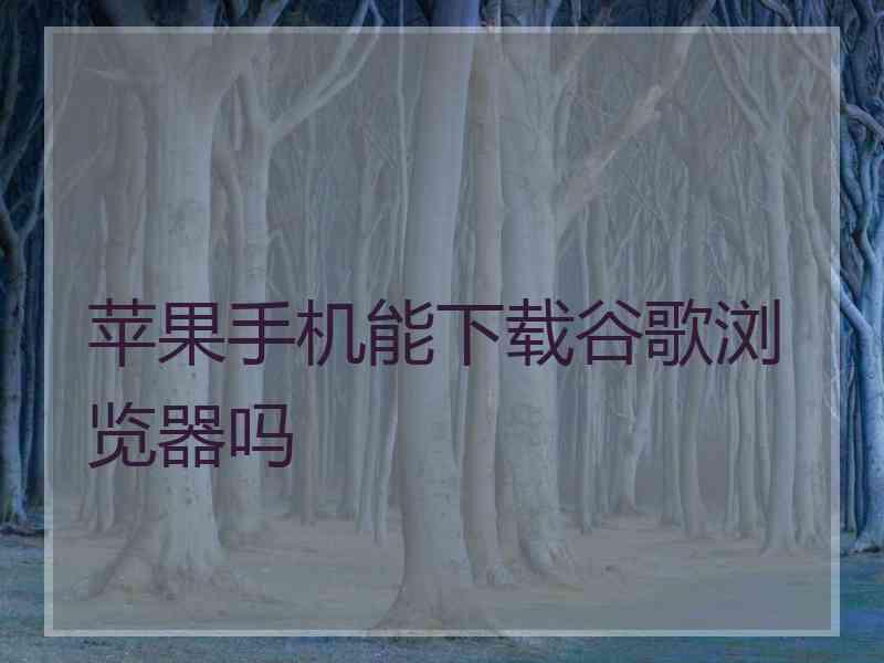 苹果手机能下载谷歌浏览器吗