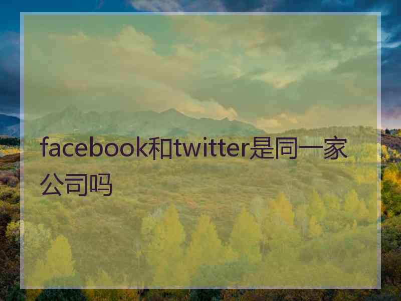 facebook和twitter是同一家公司吗