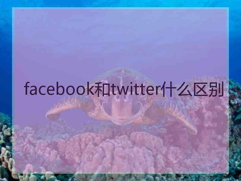 facebook和twitter什么区别