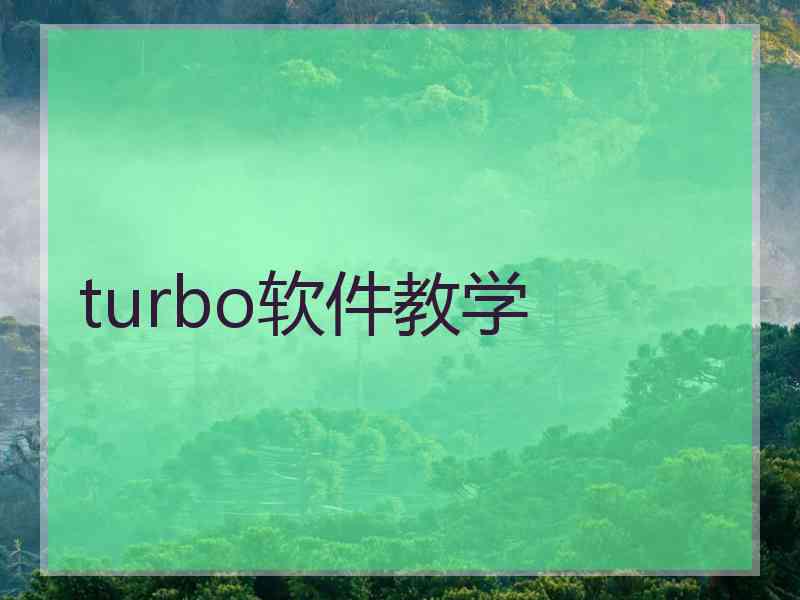 turbo软件教学