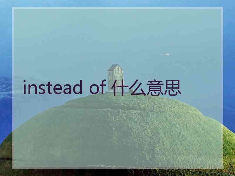 instead of 什么意思