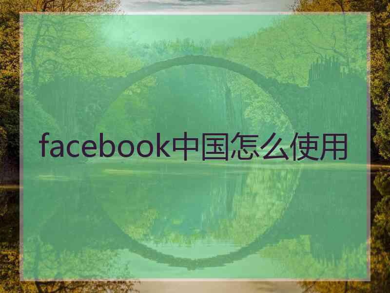 facebook中国怎么使用