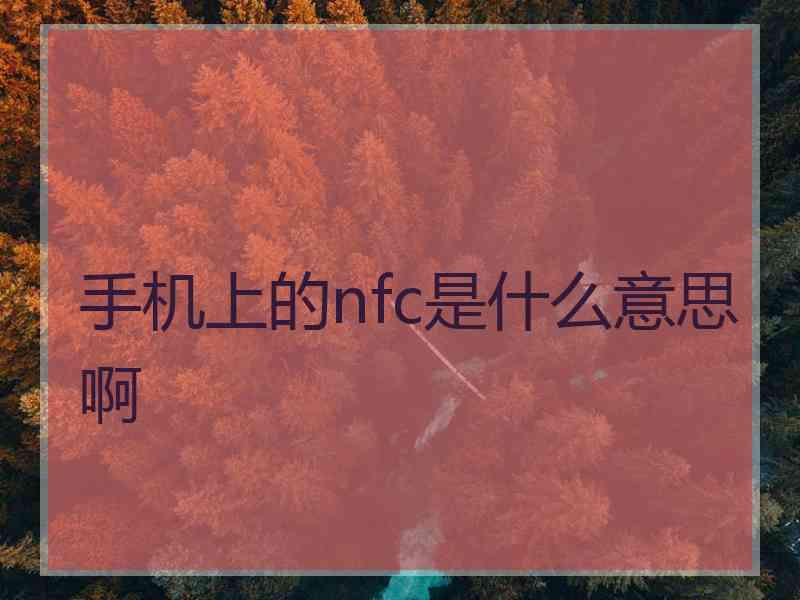 手机上的nfc是什么意思啊