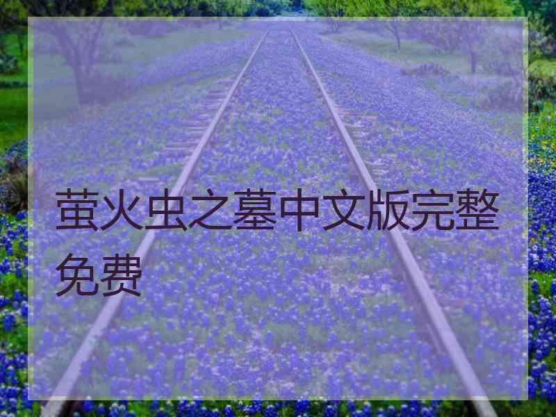 萤火虫之墓中文版完整免费