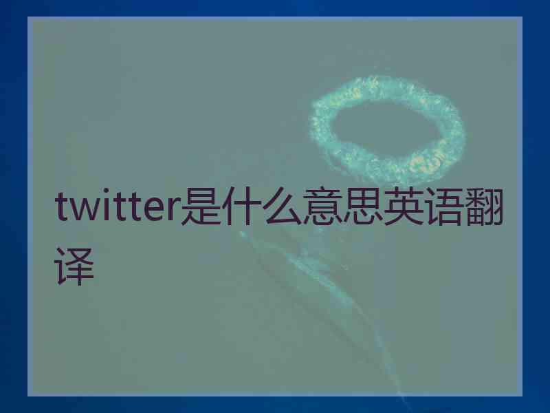 twitter是什么意思英语翻译