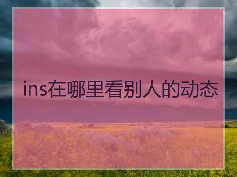 ins在哪里看别人的动态