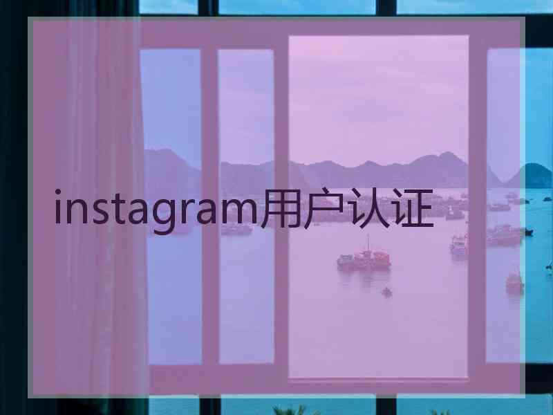 instagram用户认证