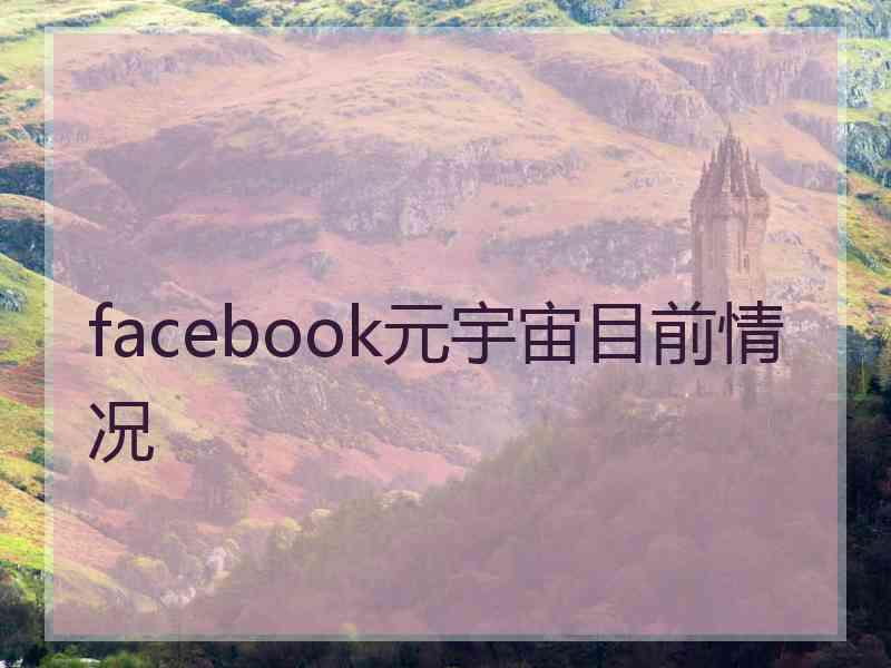 facebook元宇宙目前情况